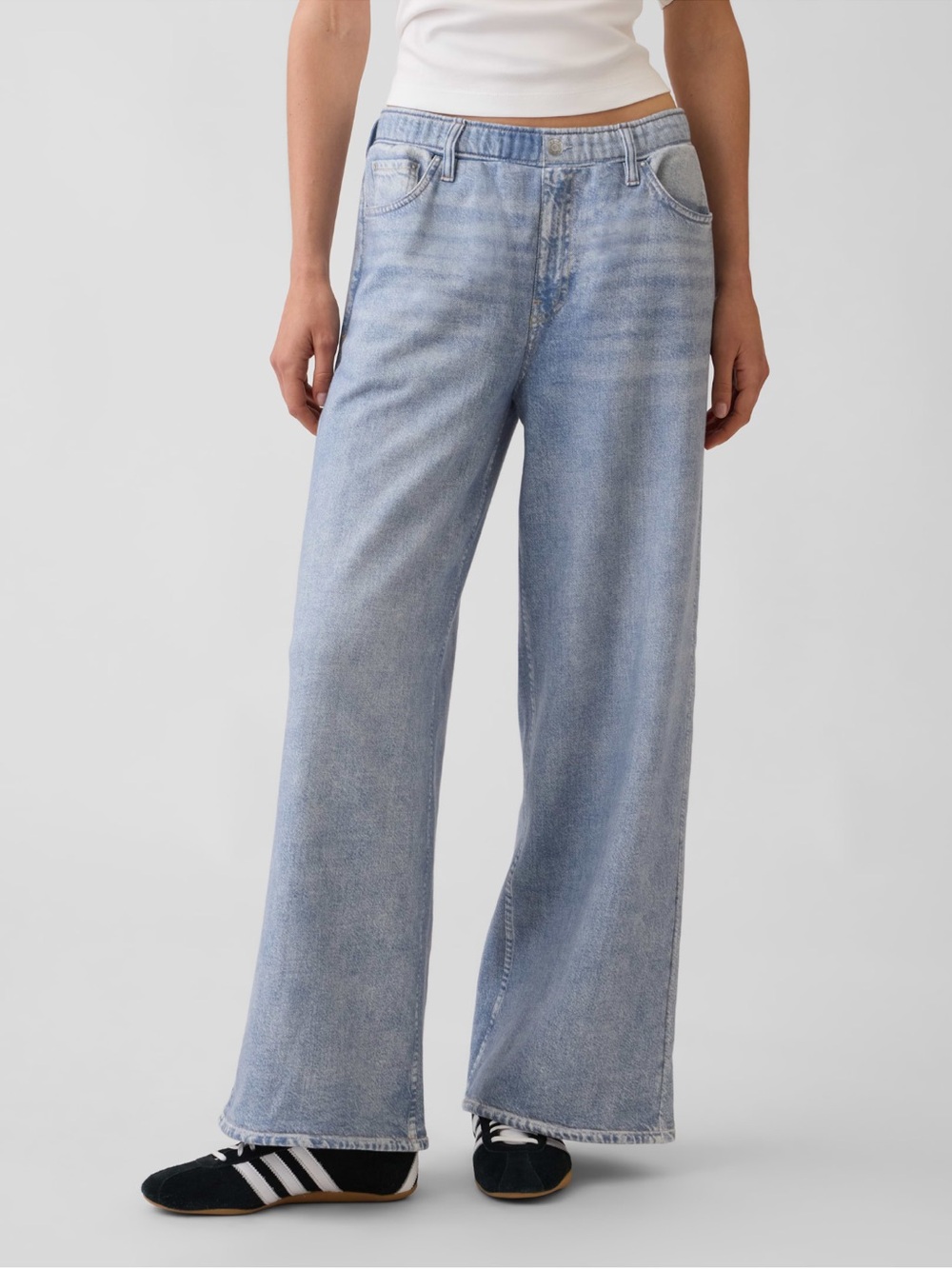 ♡ Gap Printed Baggy Sweatpant Jeans Light Indigo
